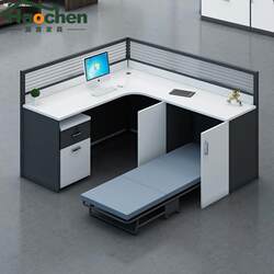 Desk Office Table with Free Shipping, L-Shaped Room with Nap Bed, Office Building Multi-Person Partitioned Cubicles, Staff Workstations