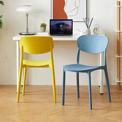 Dining Chair, Plastic Chair, Thickened Home Dining Chair, Simple Backrest Leisure Chair, Conference Room Negotiation Chair, Restaurant Stall Chair