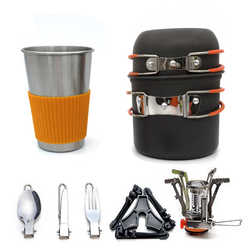 Hot Selling Outdoor Supplies Camping Picnic Pot Set Outdoor Tableware Pots Individual Cooking Utensils Kitchen Utensils