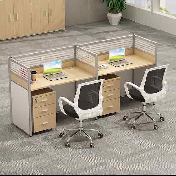 
Simple and modern 2ZJ-PF19/4/6-person public desk booth for four-person staff with screen partition office furniture combination