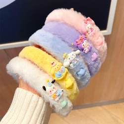 Children's Cute and Adorable Sanrio Headband 2025 New Model Girls' Kuromi Hair Clip Non-Tight Plush Headband