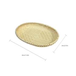 Wicker Basket for Steamed Buns, Household Rattan Storage Basket, Needlework Basket, Round Fruit Basket, Wicker Kitchen Basket for Cakes and Buns
