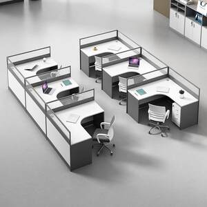 
Office desk staff 6-person table and chair combination simple modern 2/4-person screen workstation financial desk office furniture