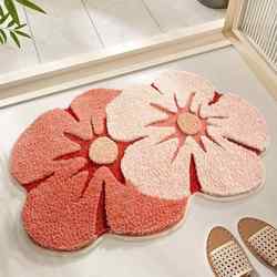ins Fresh and Simple Style Household Faux Cashmere Floor Mat, Absorbent Mat, Bathroom Carpet, Entrance Door Mat, Absorbent Non-Slip Floor Mat