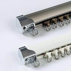 Curtain curtains and accessories rail top installed aluminum alloy track side installed nano -dispel sound sliding rail curtain guide rail
