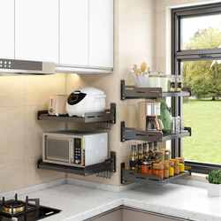 Kitchen storage rack without punching wall-mounted household oven rack hanging wall-mounted microwave oven storage rack bracket