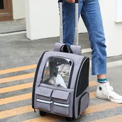 Cat Carrier Pet Trolley Box Portable Cat Luggage Trolley Dog Large Capacity Anti-Stress Backpack Cat Box