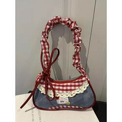 Crossbody Bag for Women 2025 New Style Plaid Fabric Bag Shoulder Bag Popular Commuter Small Square Bag