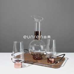 Simple living room, restaurant, wine cabinet, red wine glass, decanter set, office coffee table, sales office, hotel ornaments, soft decorations