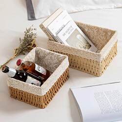 Bedroom Cosmetics Desktop Storage Box Woven Snack and Miscellaneous Items Entryway Storage Basket Coffee Table Storage Basket Storage Box