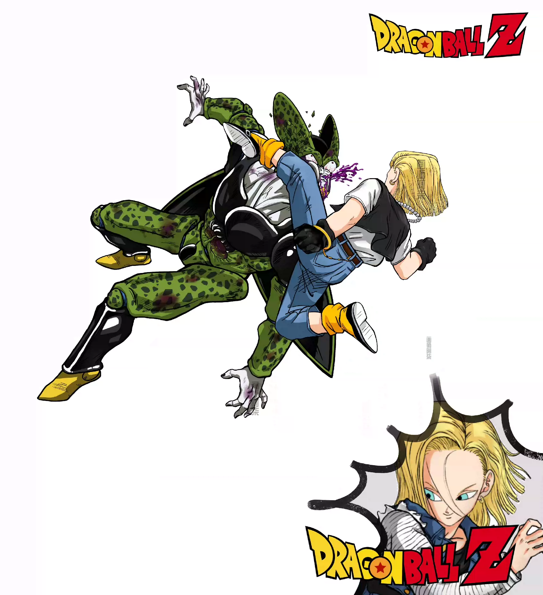 ②七龙珠18号动漫同人沙鲁手绘头像龙珠同人插画漫画设计潮流