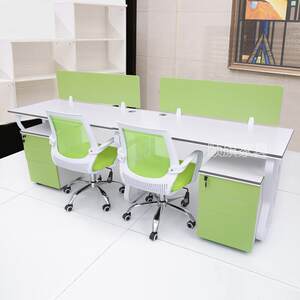 
Office desk with 4 butterfly legs, simple and fashionable office furniture for 6 people, staff desk, desk and chair combination
