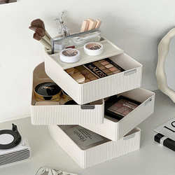 Cosmetics Storage Box, Rotating Mask Organizer, Acrylic Dressing Table Desktop Skin Care Product Multi-Layer Storage Shelf