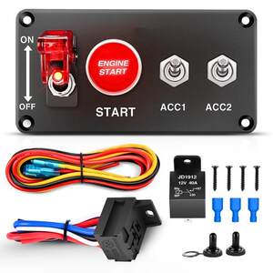 
One-click start ignition switch Car modification combination switch with LED light panel switch rocker type