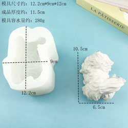Large three-dimensional kitten pinching mold silicone film scented plaster candle glue ornaments mold