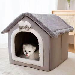 Cat and Dog House for All Seasons, Semi-Enclosed Pet House for Small and Medium-Sized Dogs, Warm Winter Pet House