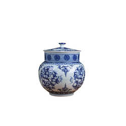 Blue and white porcelain Chinese hand-painted ornaments ornaments handicrafts flower pots tea cans household ceramic storage tea jars vases