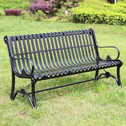 Park Outdoor Bench, Cast Iron Chair, Wrought Iron Garden Chair, Leisure Seating, Patio Outdoor Double Bench