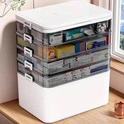 Household Medicine Storage Box, Layered-Type Regular Medication Box, Sealed Medicine Box for Dining and Family Use, Children's Medicine Box, Medicine Box