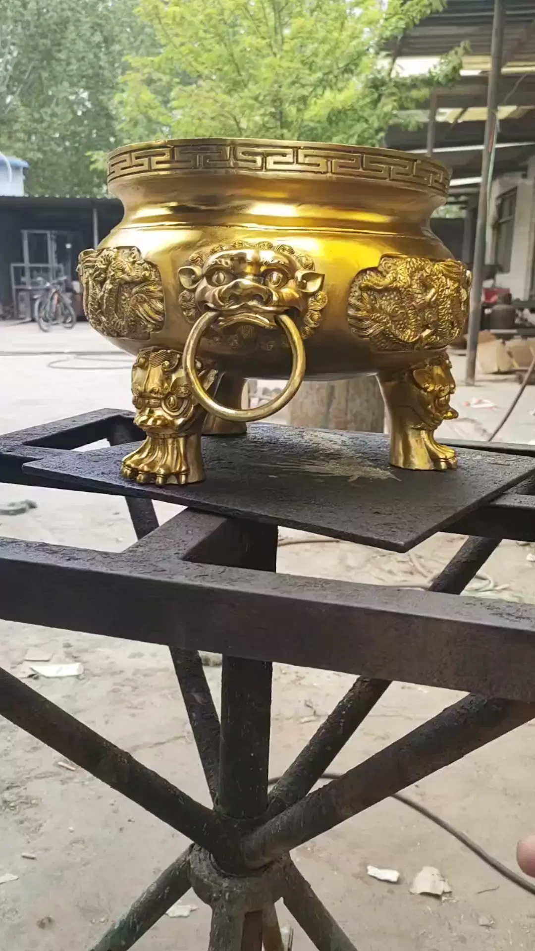 纯铜双龙戏珠香炉口径26厘米- Taobao