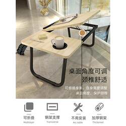 Bed desk, adjustable lift small table, folding study bedroom, home dormitory for college students, upper bunk view