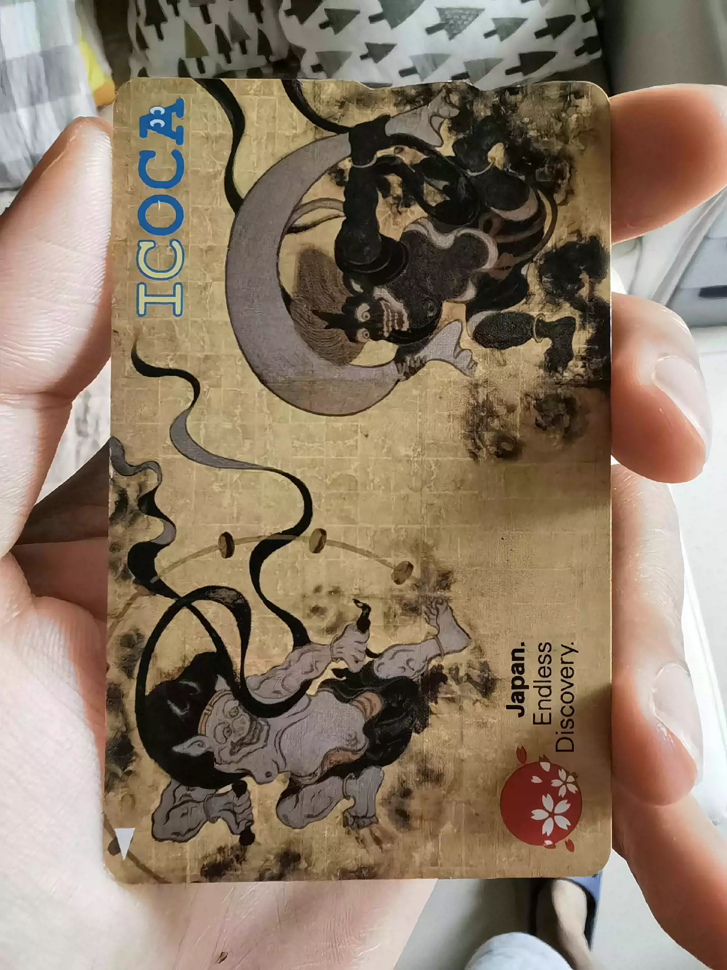 日本icoca風神雷神紀念卡，交通卡。我也不知道裏面剩多少錢