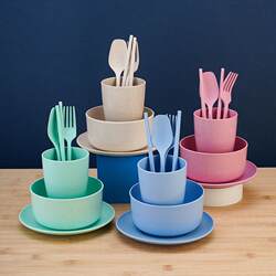 Wheat Straw Children's Tableware Set, Bowl, Plate, Cup, Spoon, Fork, Chopsticks, Six-Piece Tableware Set, Outdoor Plate, Gift with Logo Printed