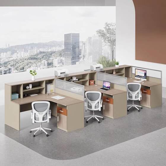 
Office desk and chair combination simple modern 2/4/6 work station screen booth finance office furniture staff desk