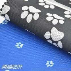 600d printed oxford cloth printed pet series bone footprints pvc coated fabric printed polyester oxford cloth