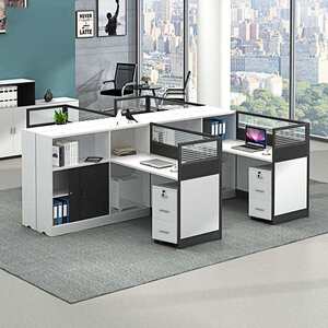 
Direct selling new office furniture office desk and chair combination financial table simple modern 2 person 4 person staff desk office