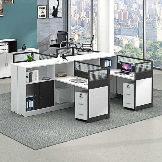 
Office furniture office desk chair combination financial table simple modern 2 people 4 people staff desk office creative card