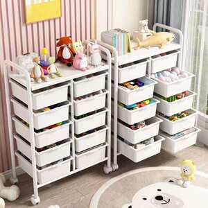 
Children's toy storage shelf Baby toy classification Multi-layer large capacity children's room floor-standing movable finishing cabinet