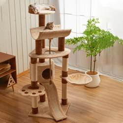Manufacturer's In-Stock Large Wooden Cat House, Cat Tree, Integrated Cat Climbing Frame, Cat Scratching Board, Pet Supplies, Cat Climbing Frame