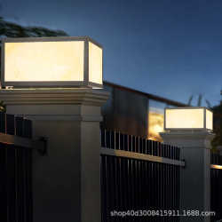 Gate simple garden wall solar outdoor lighting column lamp modern courtyard villa landscape light