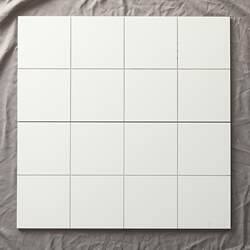 Soft Light Kitchen Wall Tiles 300X600 Nordic Style Full Ceramic Small White Tiles Grooved Grid Tiles for Balcony and Bathroom