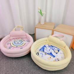 Autumn and Winter Handle-Shaped Round Cat and Dog Bed, Teddy Pomeranian Warm Bed, Cartoon Cotton Bed, Pet Sofa, Pet Supplies