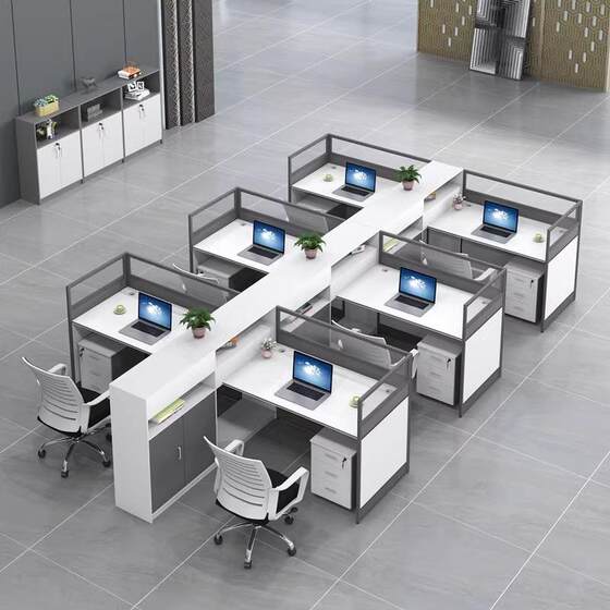 
Four-person desk 4-person 2-employee office furniture office Nordic style computer desk desk