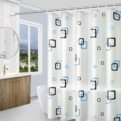 Bathroom Curtain, Waterproof Curtain, Shower Curtain, Shower Partition Curtain, Bath Curtain, Window Curtain, Bathroom Door Curtain, No-Drill Telescopic Rod