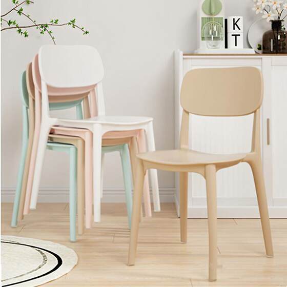
Chair home backrest desk stool dining chair plastic thickened Internet celebrity lazy casual simple Nordic office long-term