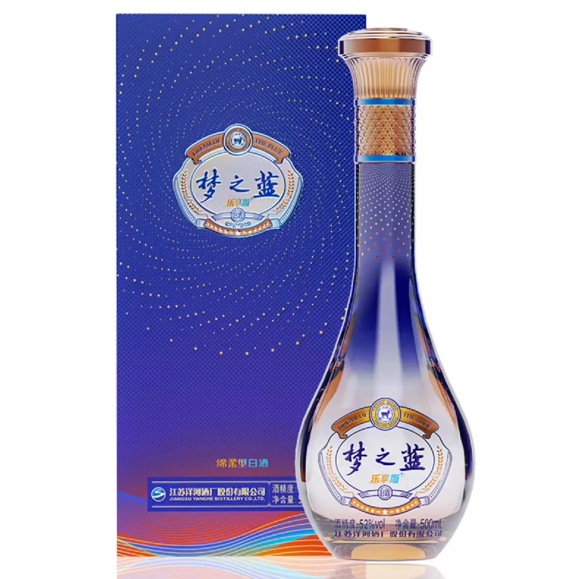 洋河梦之蓝乐享版52度500ml单瓶装绵柔浓香型白酒-Taobao Singapore