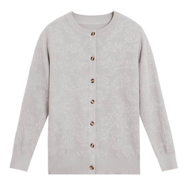 Xihui Mom Spring and Autumn Knitted Jacket T-shirt Top Two-piece Set ...