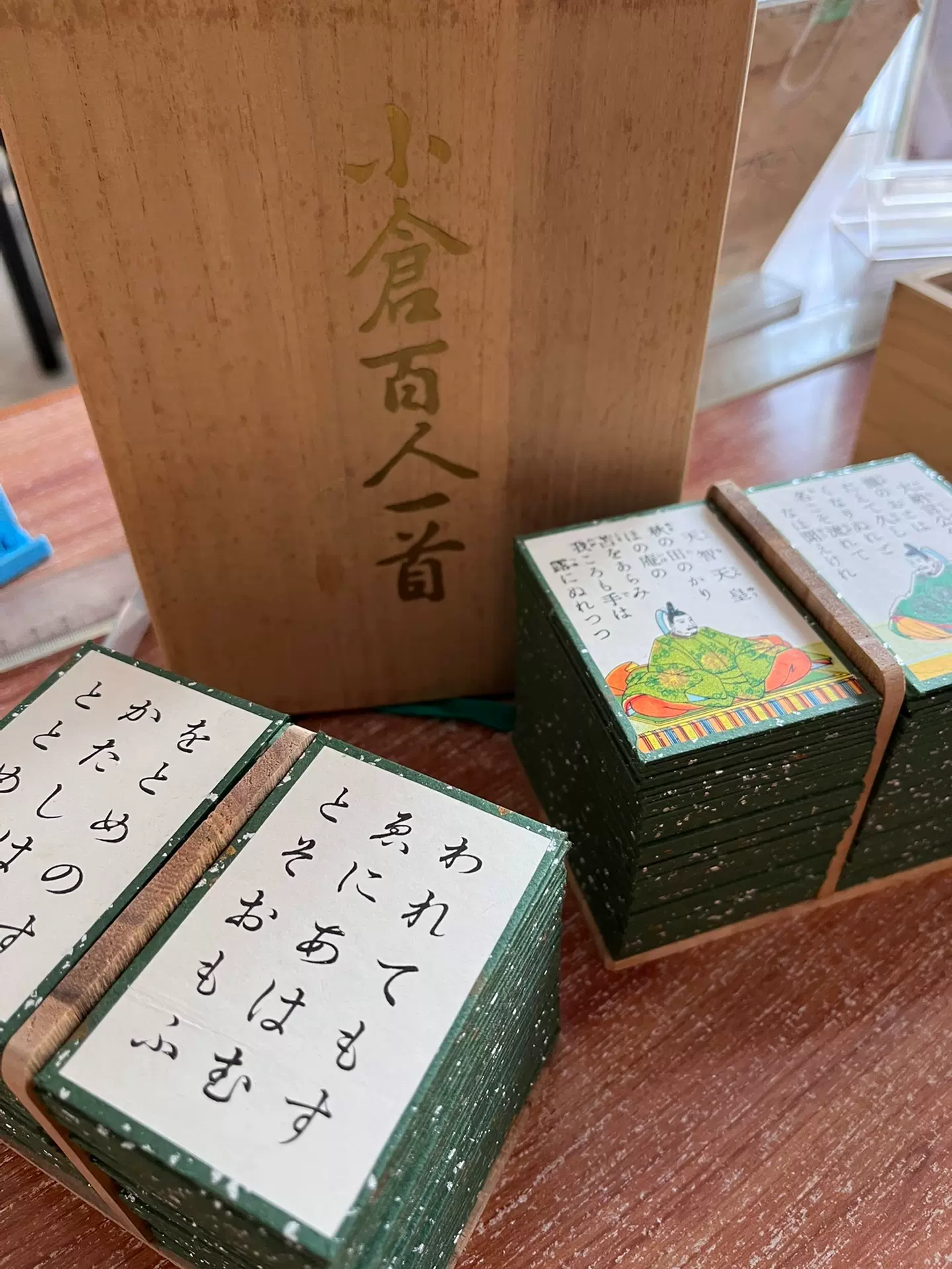 日本回流小倉百人一首木盒裝歌牌花牌情緣