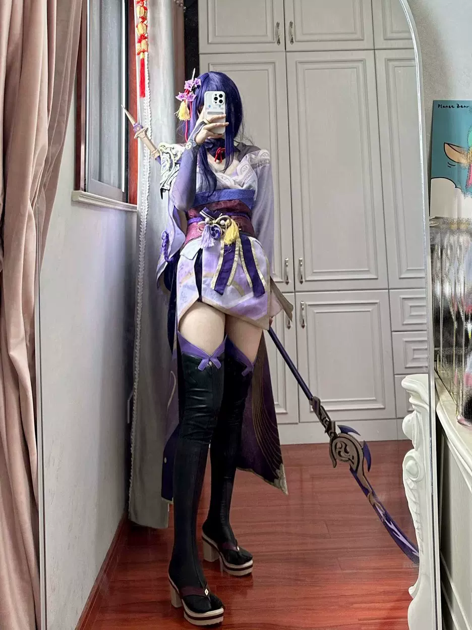 租】三分妄想原神cos服雷电将军cosplay女装雷神和服-Taobao