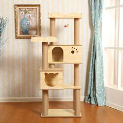 Small Solid Wood Cat Climbing Frame, Cat Climbing Frame, Cat House, Cat Tree, Integrated Solid Wood Cat Jumping Platform, Space Capsule Cat Viewing Platform