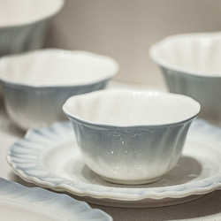 High-looking ceramic tableware rice bowl, soup bowl, plate, dish and chopsticks set French retro housewarming gift high-end