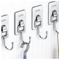 Stainless steel wall-mounted hook cement wall without holes outdoor rain uneven rough exterior wall strong adhesive hook
