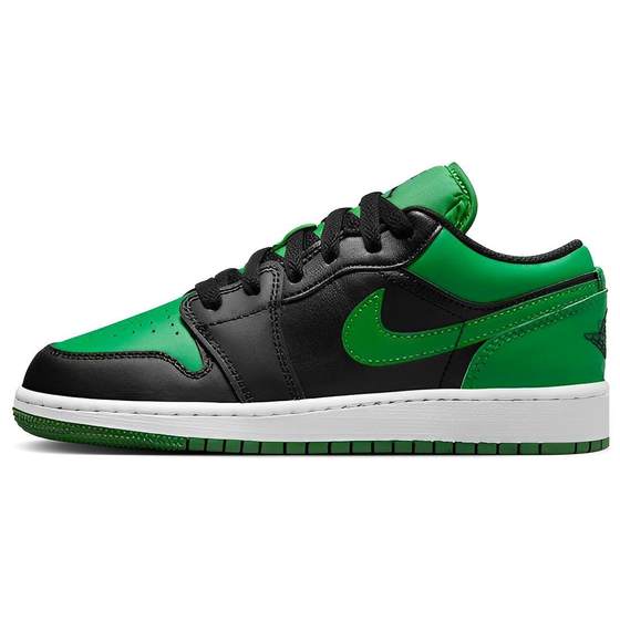 Jordan Air Jordan 1 Low BG synthetic leather comfortable low-top children's basketball shoes black and green