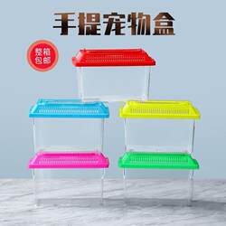Large, Medium, and Small Children's Portable Transparent Pet Transport Box Plastic Goldfish Tank Turtle Tank for Stall Use