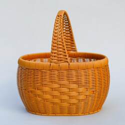 Picnic Basket, Hand-Woven Imitation Rattan Shopping Basket, Egg Basket, Fruit Basket, Gift Basket, Grocery Basket