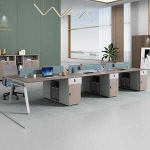 
Office furniture staff table 2468 people Office desk staff card seat four generations of staff positions Modern staff table chair simple